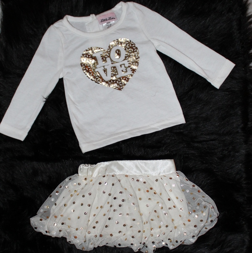 Adorable Gold and White Outfit